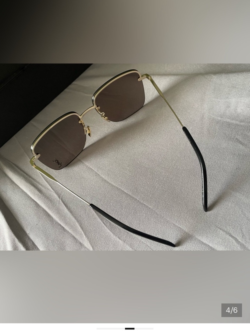 Gold Rim Pink-Arm Rimless Sunglasses - Picture 3 of 5